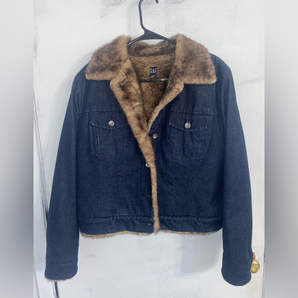 Gap fur denim jacket